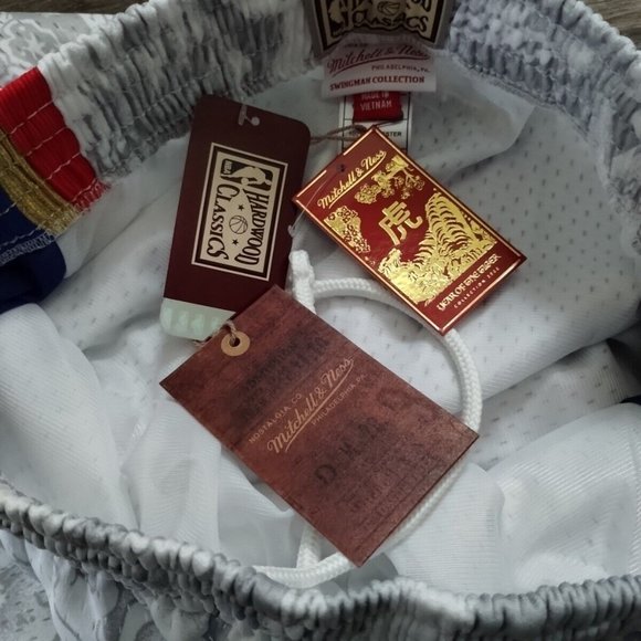 Mitchell and Ness NBA 76ers Sixers Swingman Basketball Shorts Asian NYC … - Picture 2 of 6